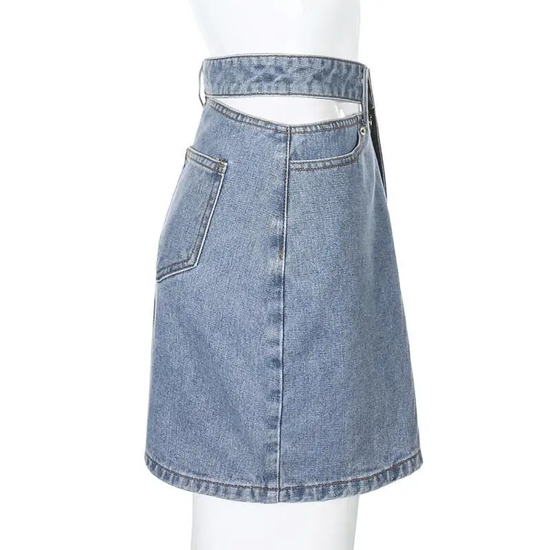 

Harajuku Punk Y2K Denim Mini package hip skirt Ladies Summer High Waist Jeans Shorts Skirts Women Ruffles Fashion Korean