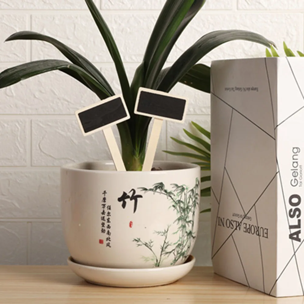 

20pcs Tags Mini Wooden Chalkboard Creative Blackboard Signs Garden Flowers And Plants Tags Durable House Decorations