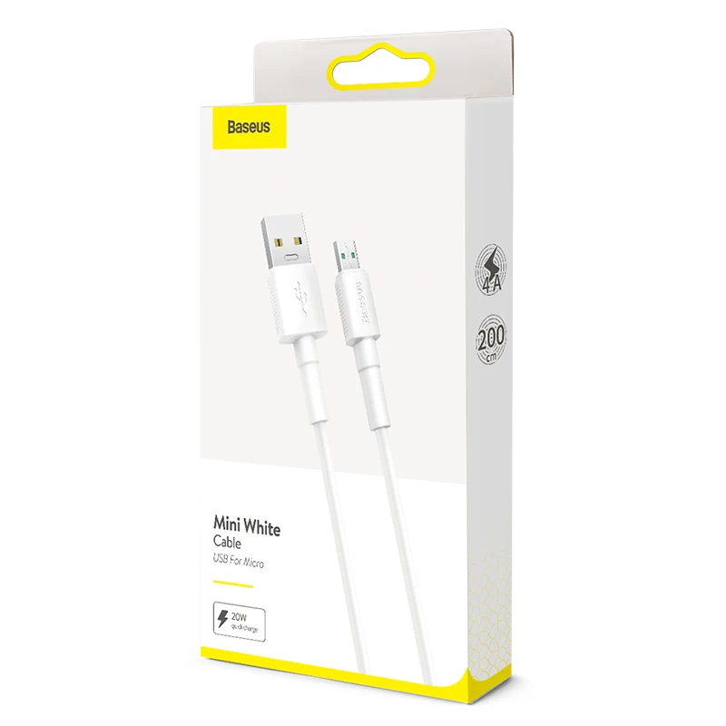 Кабель Micro USB Baseus 20 Вт для Xiaomi Redmi Android 4A кабель быстрой зарядки и передачи данных OPPO