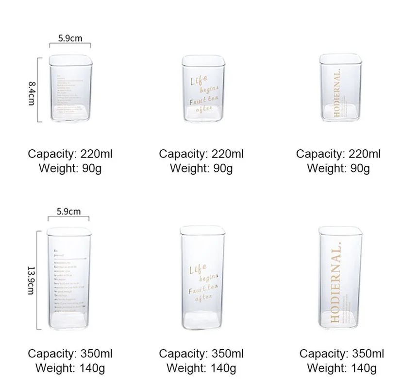 

Square Transparent Glass Cup Creative Heat-resistant Whiskey Cocktail Glass Multifunctional Breakfast Milk Coffee Drinkware