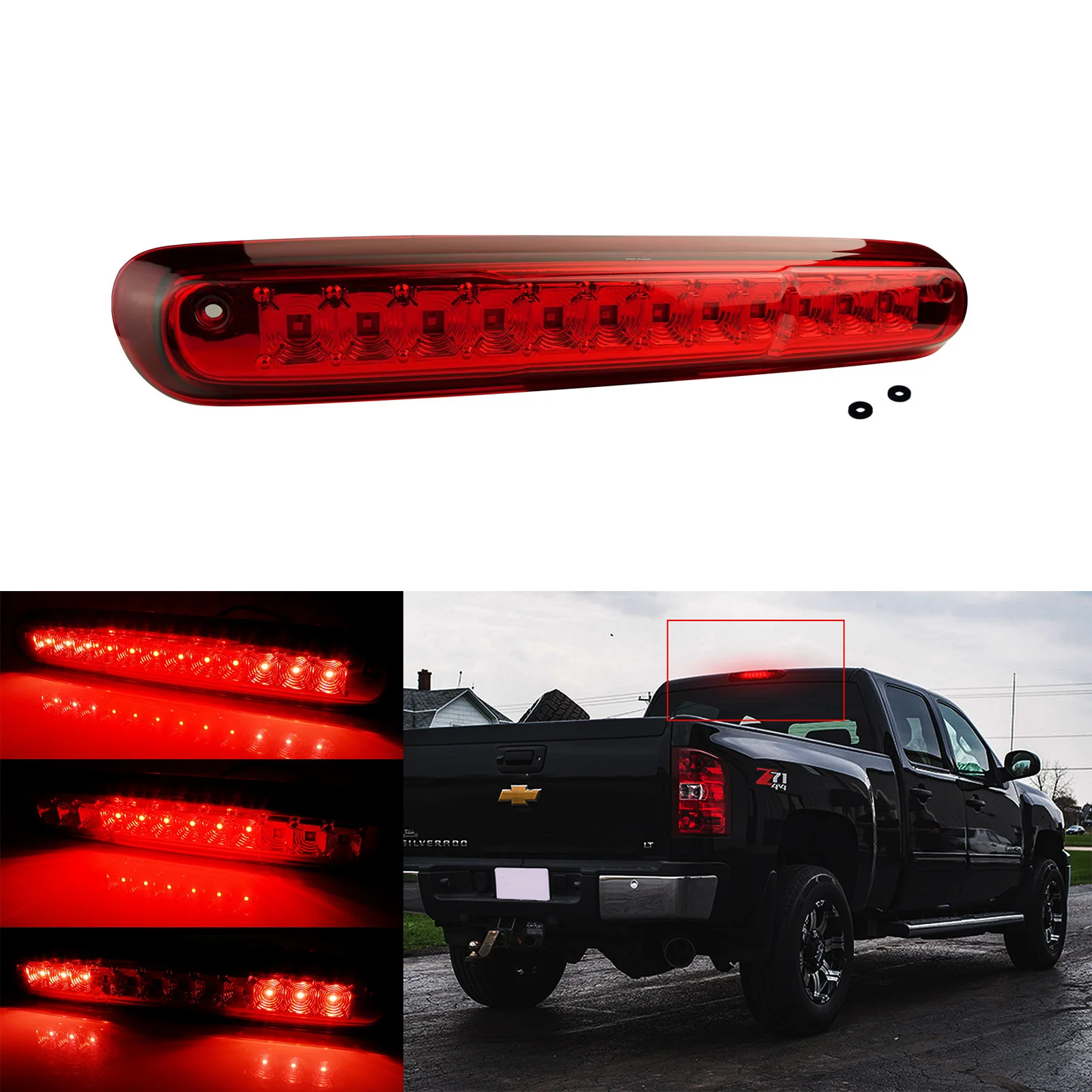 

Red Len LED 3rd High Mount Brake Light Fit Chevrolet Silverado GMC 1500 2500