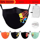 Популярные Мультяшные аниме Симпсоны Мужские Женские Мужские маски взрослые уличные спортивные маски для защиты лица для езды на велосипеде дышащая маска для студенвечерние