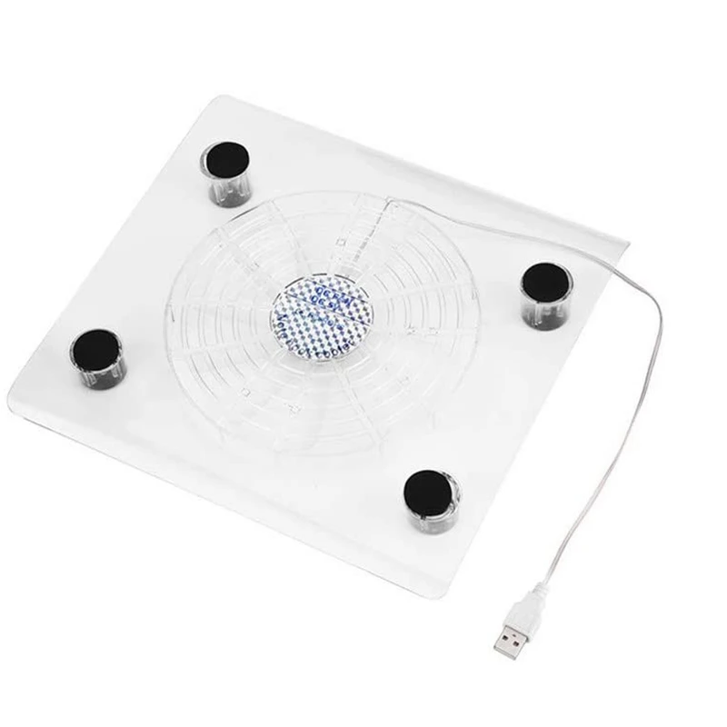 Laptop Fan Cooling Pad with LED RGB Lights Ultra-Quiet USB Non-Slip Rubber Suitable f | Компьютеры и офис