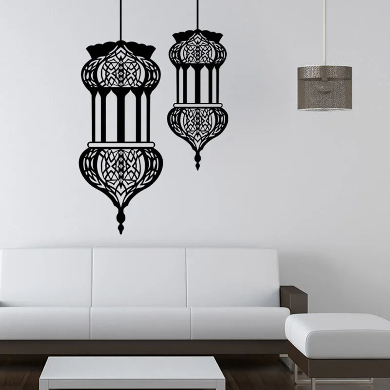 

Muslim Islam Ramadan Lantern Wallpaper Festival Elements Culture Wall Stickers Home Decor 60X30cmX2 HANDANWEIRAN