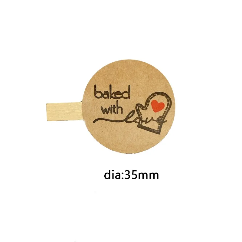 

100pcs/pack Kraft Paper Sticker "THANK YOU red heart Stickers Thumb Up Love Envelope Decoration Seal Labels