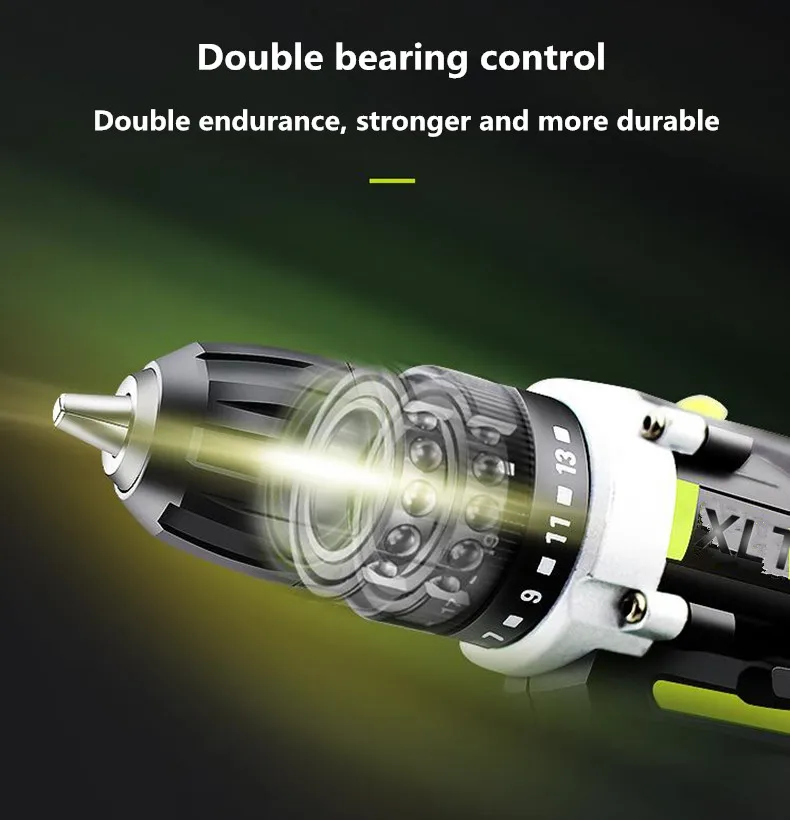 XLTOWN Новая электрическая отвертка с 2 батареями литиевая батарея перезаряжаемая