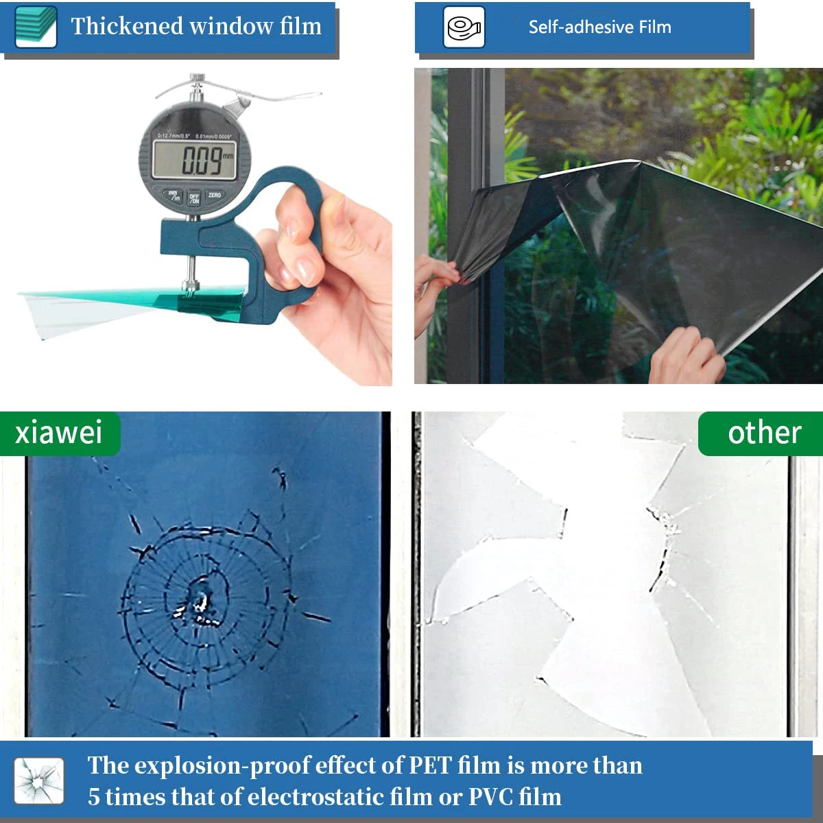 Односторонняя зеркальная оконная пленка YaJing тепловое управление защита от
