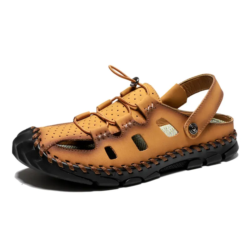 

Summer High Quality Men Casual Genuine Leather Gladiator Classics Soft Non-slip Wear-resisting Outdoor Beach Trekking Size38-46