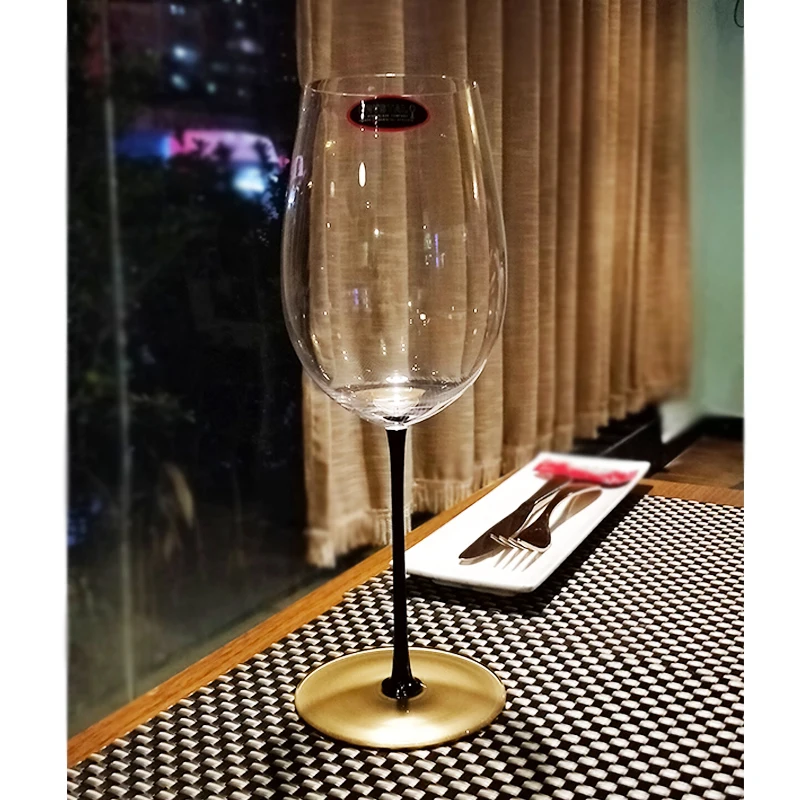 Роскошные хрустальные бокалы для вина кубок черный галстук-бабочка большой