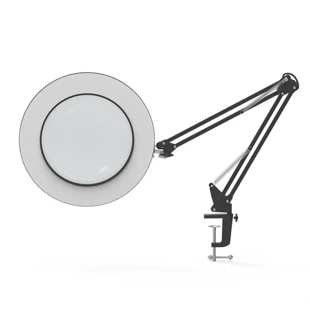 Настольная лампа светодиодная увеличительная с металлическим зажимом и