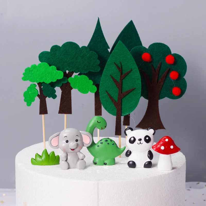 Украшение для торта в стиле джунглей тематическое сафари с мультяшными