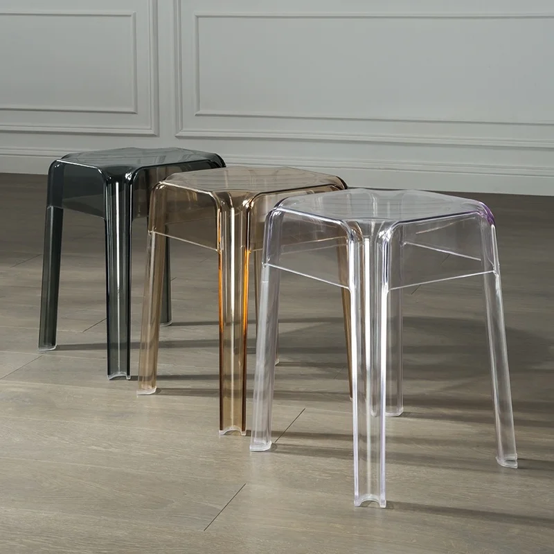 Скандинавский барный стул квадратный модный креативный прозрачный пластиковый