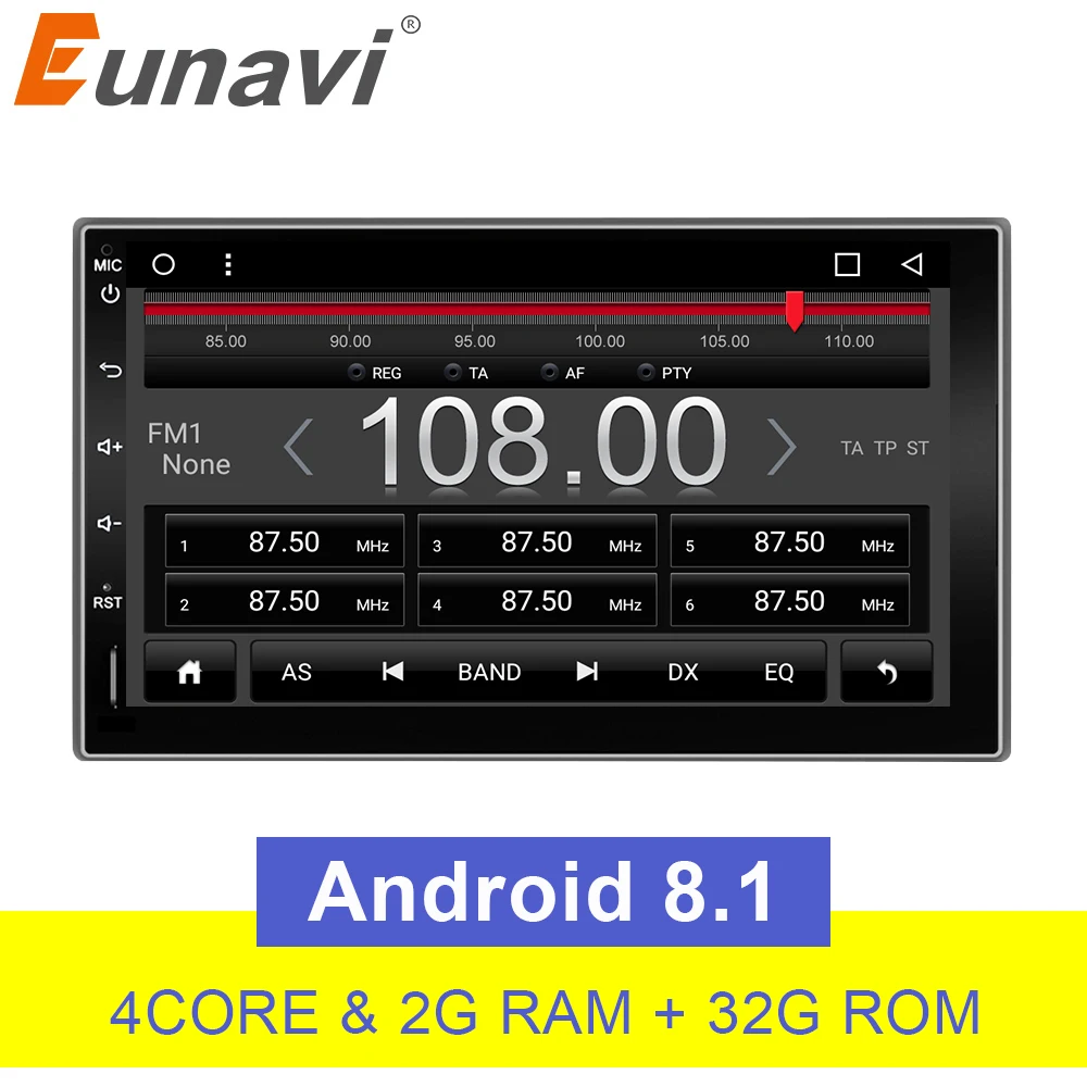 Eunavi 2 Din 7 дюймов чистый Android 8 1 tda7851 универсальный автомобильный Радио ПК gps