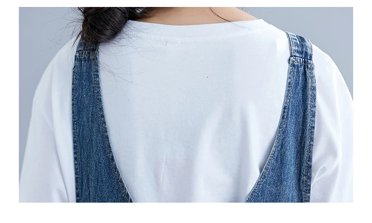 0406 Overalls Suspender Denim Dress Women Loose Plus Size Backless Spaghetti Strap Jeans Dress Female Vestidos Casual Summer