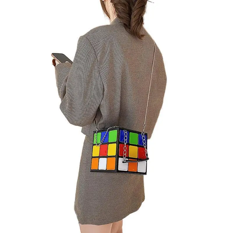 

Bag 2021 new fashion cute Rubik's cube carrying women's bag portable shoulder diagonal bag