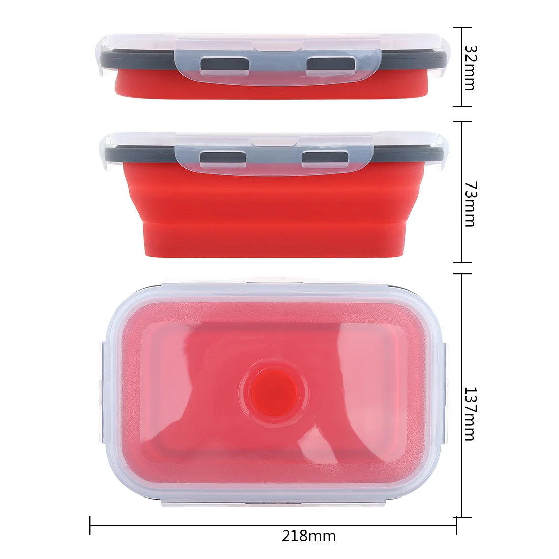 1200 мл портативная прямоугольная силиконовая Масштабируемая складная коробка