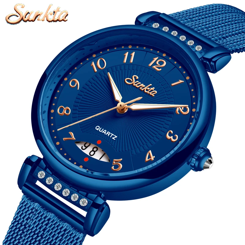 Reloj Mujer женские часы Голубой бриллиант часы Для женщин Водонепроницаемый часы Повседневное модные женские туфли Часы Montre Femme Zegarek Damski+ коробка
