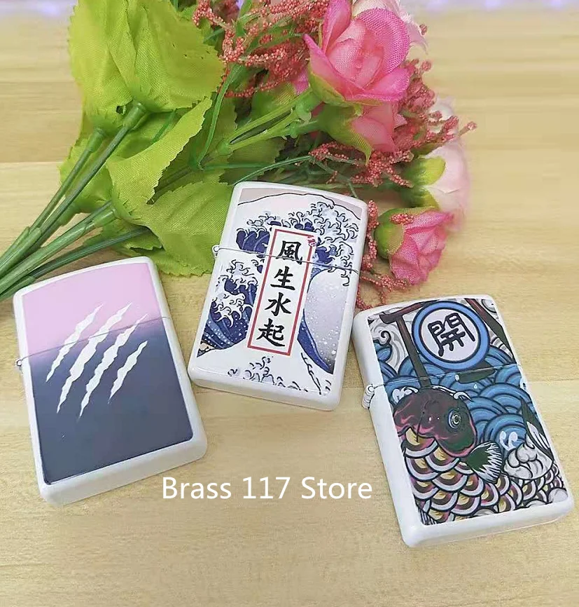 Зажигалка для сигарет в японском стиле белая керосиновая бензиновая нефтяная