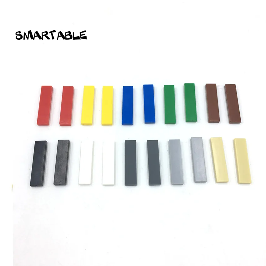 Smartable Tile 1x4 с пазом плоские шпильки строительные блоки MOC часть креативная игрушка