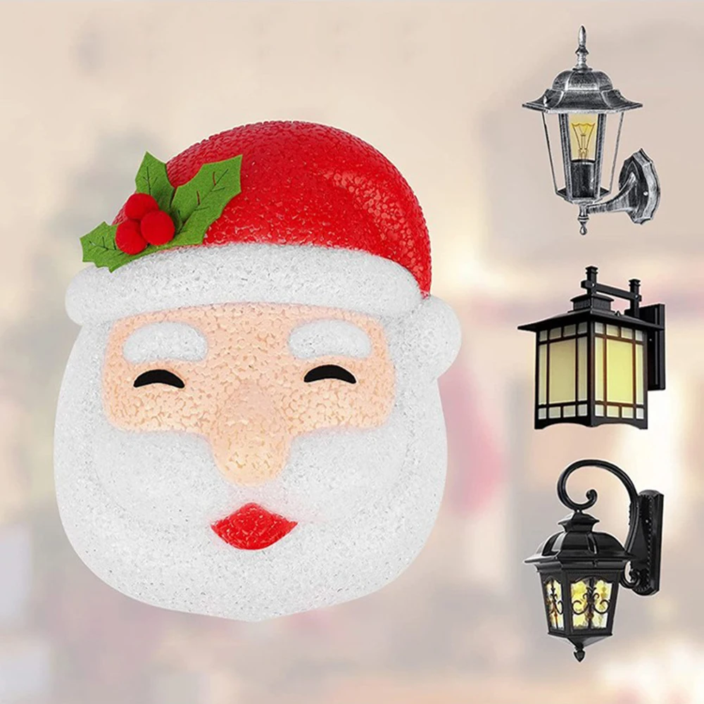 

2021 Christmas Santa Claus Snowman Porch Light Cover Wall Lamp Lampshade Outdoor Porch Lamp Decor Christmas Party Decorations