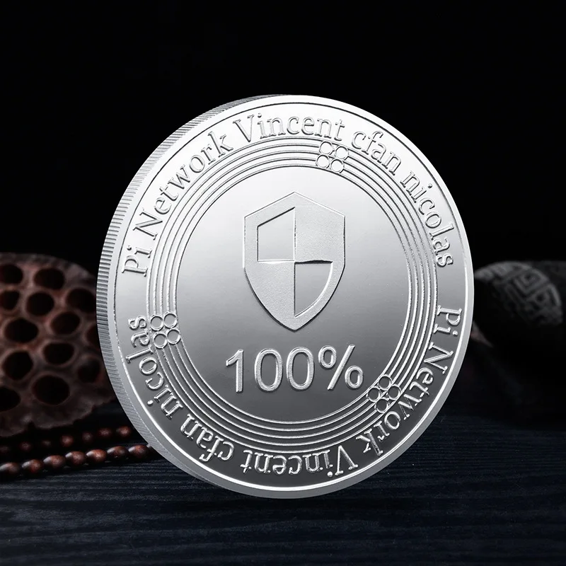 Коллекционная Серебряная позолоченная сувенирная монета Pi Network Винсент кфан