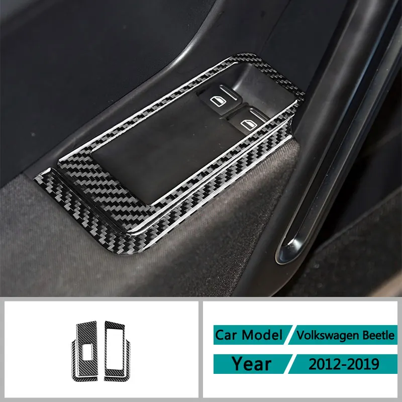 

Carbon Fiber Interior Accessories Window Lift Panel Carbon Fiber Sticker For Volkswagen Beetle 2012-2019 Carbon Fiber