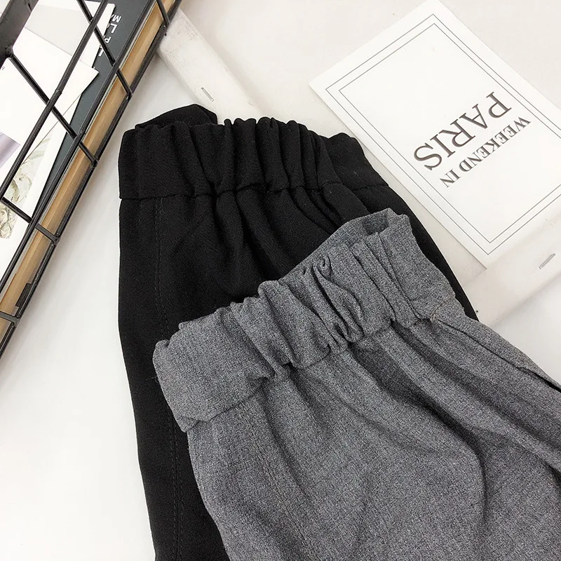 

WLG Boys Pant Kids Clothes Spring Fall Gray Black Solid Pants Baby Boy Fashion All Match Trousers for 1-6 Years