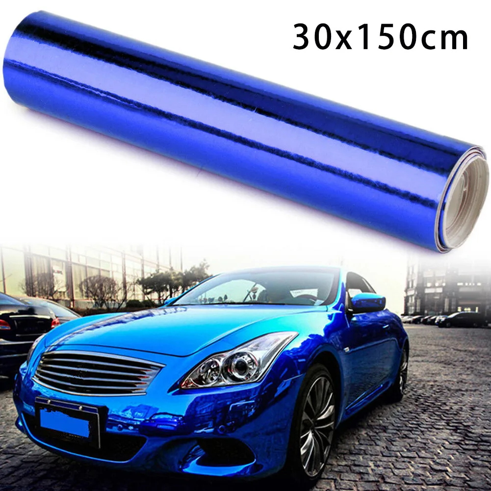 

Truck Film Vinyl Vinyl 150x30cm Accessories Car Chrome Dark Blue Mirror SUV