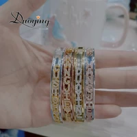 duoying diy slider charms bangles custom name bracelets bangle zirconia letters birth zodiac personalized bangles name bangles