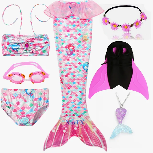 Милый детский купальник для девочек с хвостом русалки можно добавить моноласт