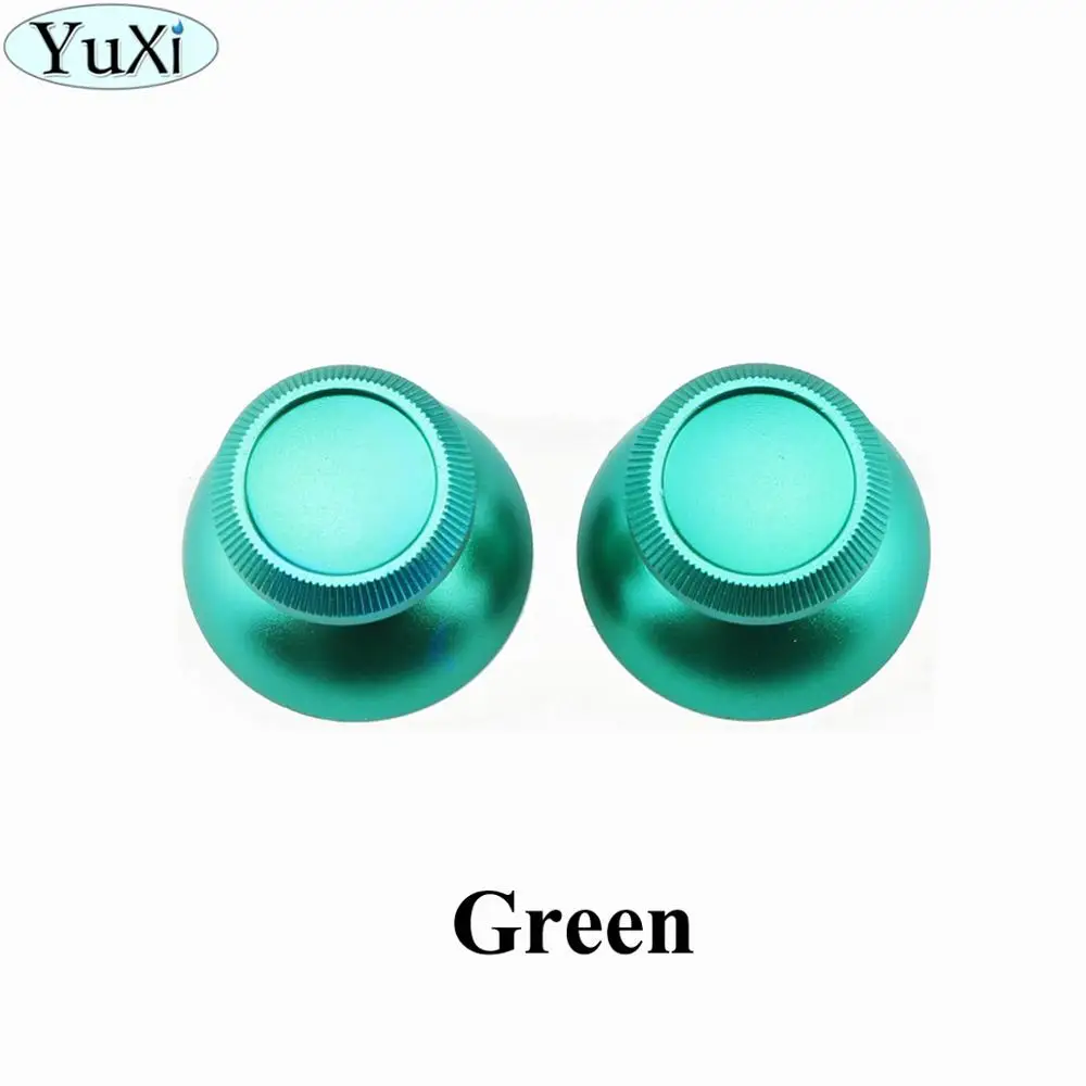 Green YuXi Алюминиевый металлический аналоговый джойстик для пальца рукоятка колпачок геймпад запасная часть для Playstation 4 для PS4 Slim Pro для xbox one контроллер - Цвет: Green