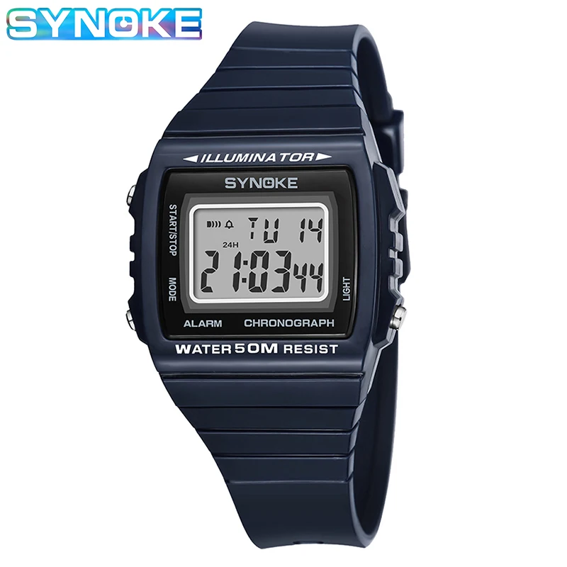 Часы наручные SYNOKE Мужские Цифровые спортивные с японской батареей будильником и