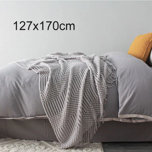 light grey Вафельное переплетенное одеяло для кровати легкое и мягкое идеально подходит для многослойной декоративной детской комнаты диван одеяло s - Цвет: light grey