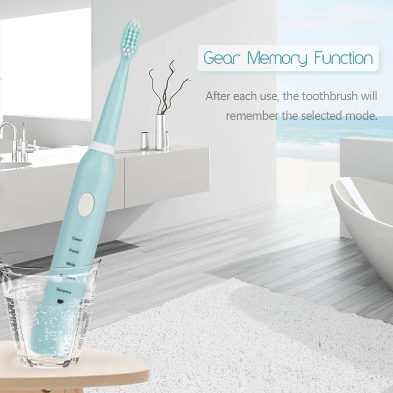 Водонепроницаемая электрическая зубная щетка для взрослых перезаряжаемая