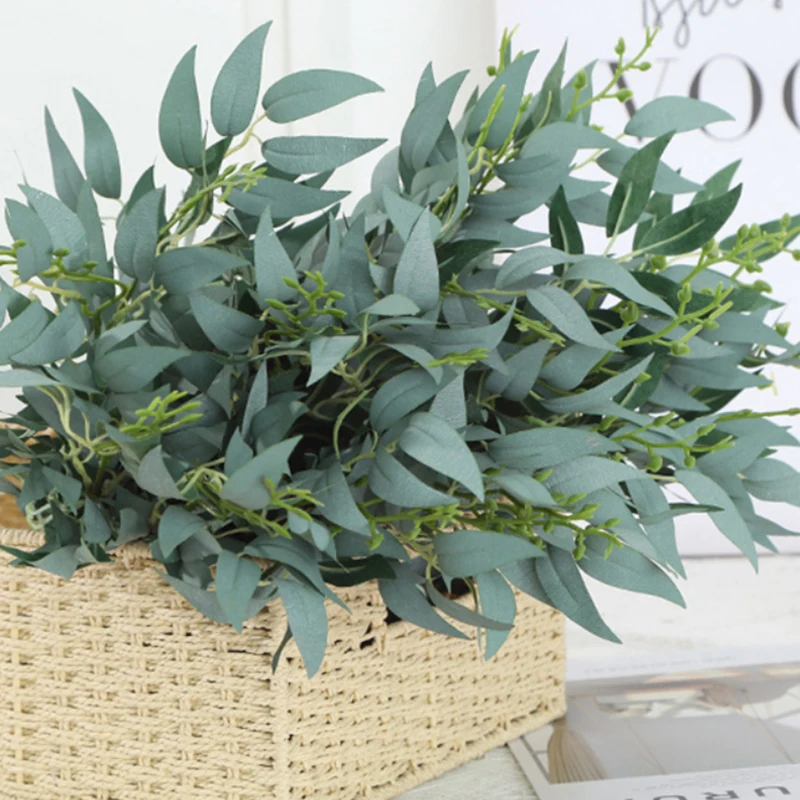5 вилок с листьями ивы искусственные цветы зеленые листья домашняя спальня
