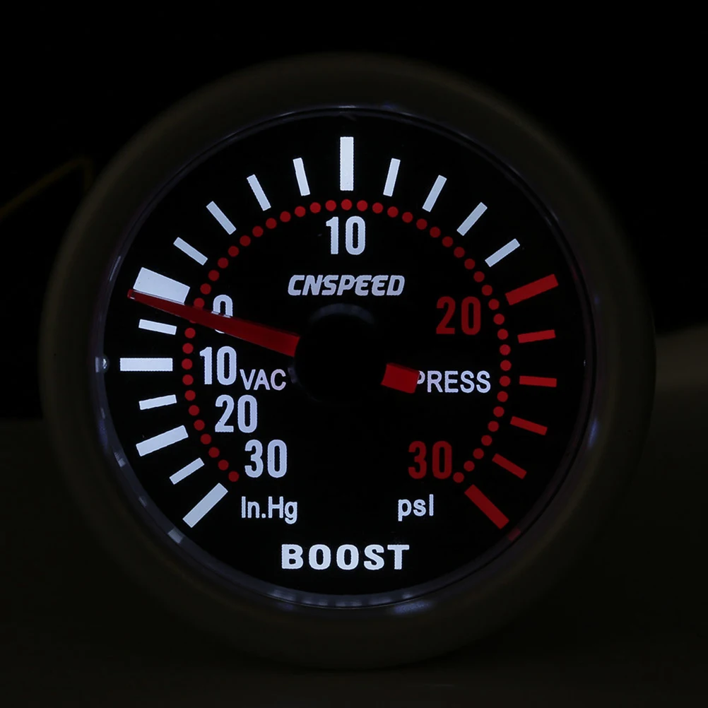 2 дюйма 55 мм Turbo Boost белый светильник Авто IN HG фунтов на квадратный метр с стойка