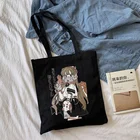 Японские Женские сумки на плечо в стиле аниме, повседневная Милая Холщовая Сумка большой вместимости с надписью в стиле Харадзюку, y2k, шоппер в стиле ольччан, женская сумка