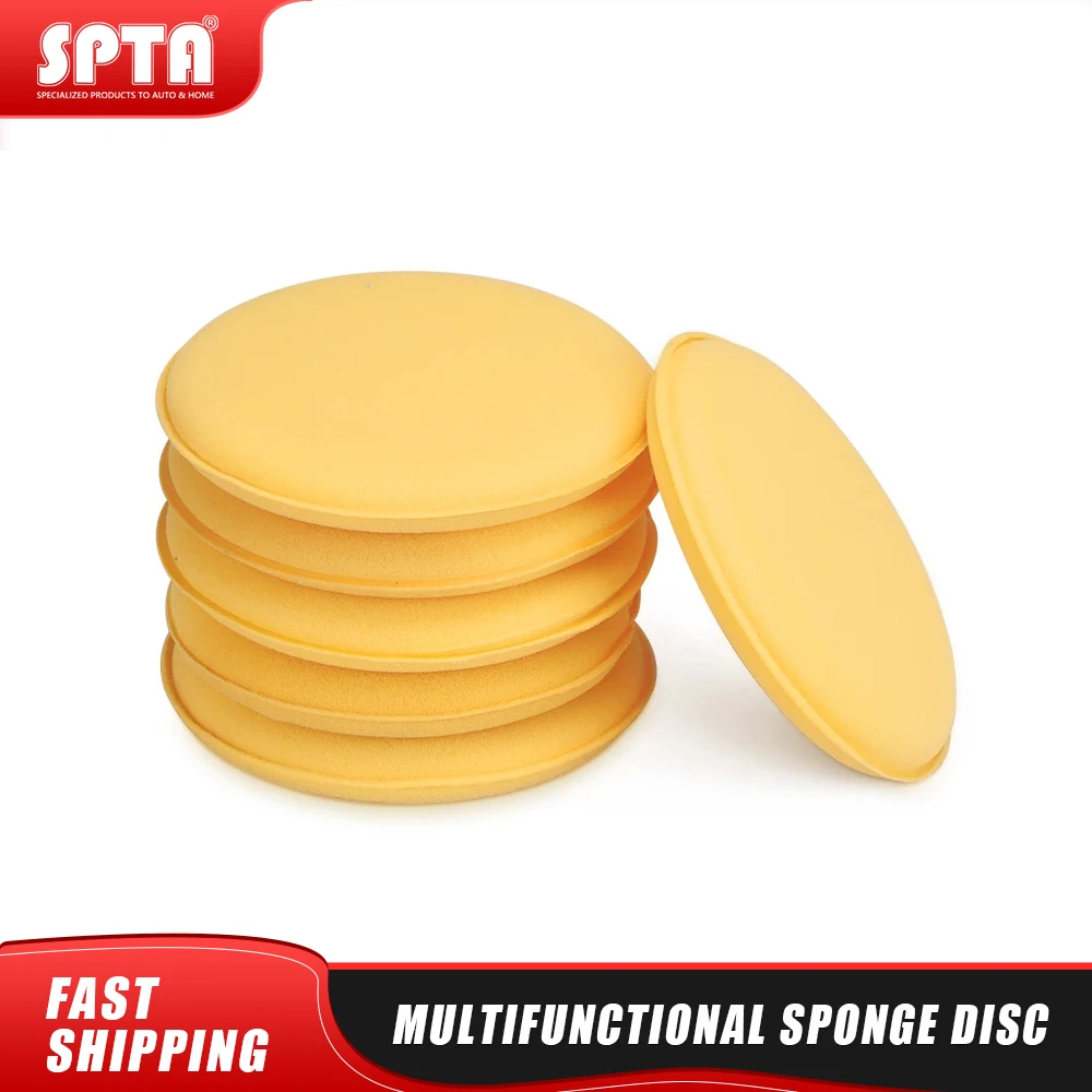 

SPTA Yellow Hand Applicator Pad With High Quality Multifunctional Sponge Disc High-density Cleaning Decontamination Foam Pad