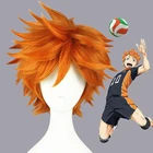 Haikyuu! Парик Hinata Syouyou для косплея, термостойкий из синтетических волос, с короткими рыжими, с пышными слоями, с шапочкой, в стиле аниме
