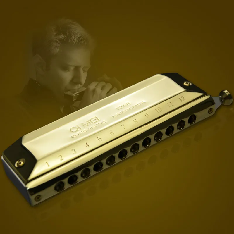 QIMEI Хроматическая губная гармоника Armonica Профессиональный струменти Musicali 12 отверстие 48 тон рот органные профессиональные C Ключ Gaita De Boca