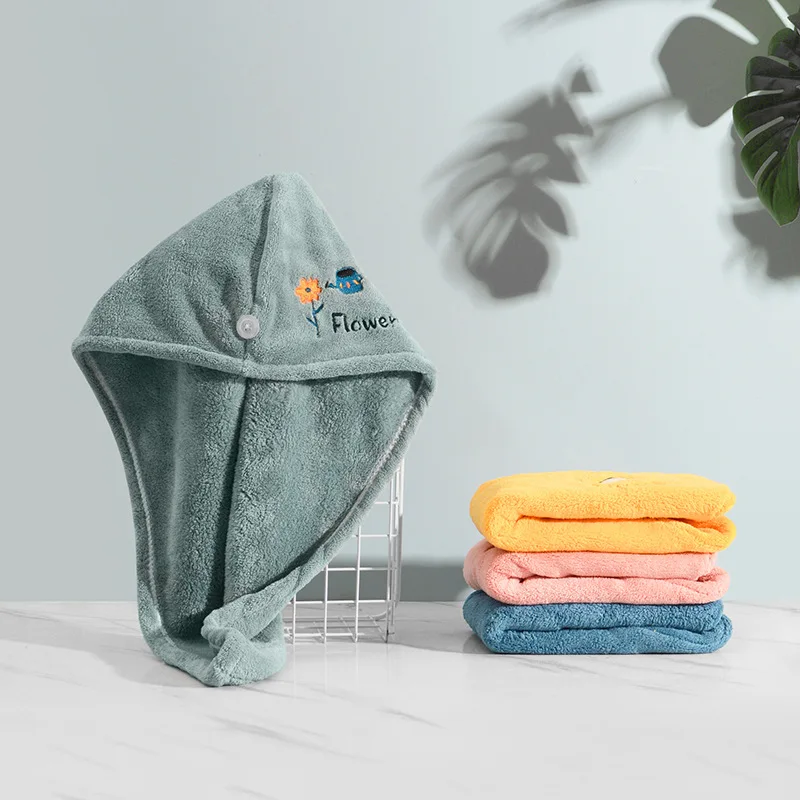 

Cartoon embroidery dry hair cap strong suction quick-drying lovely bath cap washed her hair dry hair towel towel turban