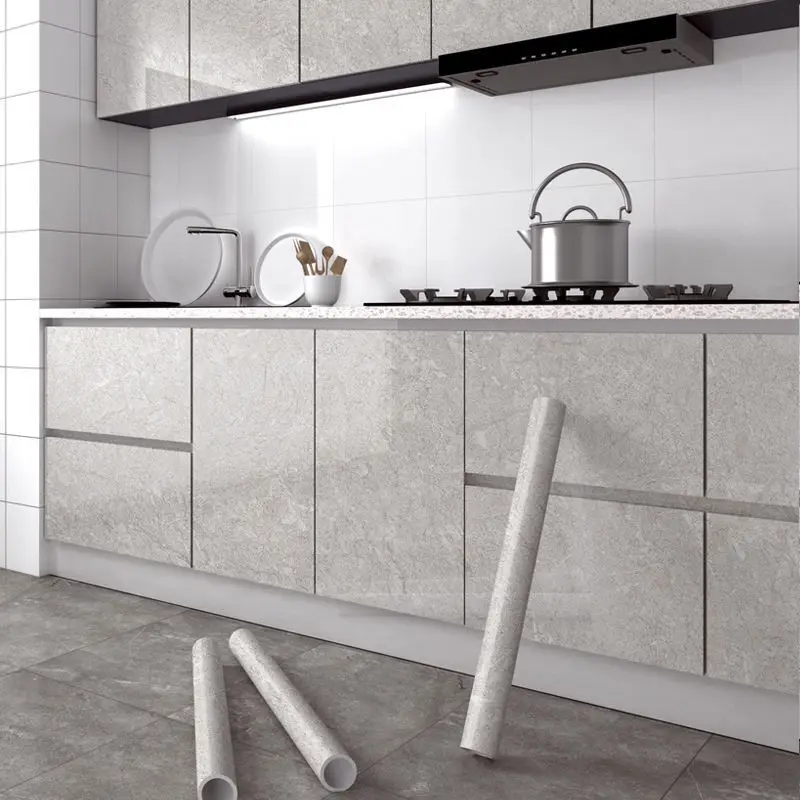 

5M/Thicken Kitchen Decor Pvc Wall Stickers Oilproof Marble Pattern Waterproof Home Decor Wallpapers Peel And Stick Roll Bathroom