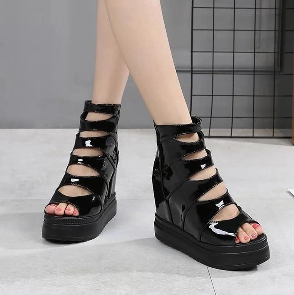 Женские босоножки в европейском стиле сандалии на платформе с открытым носком