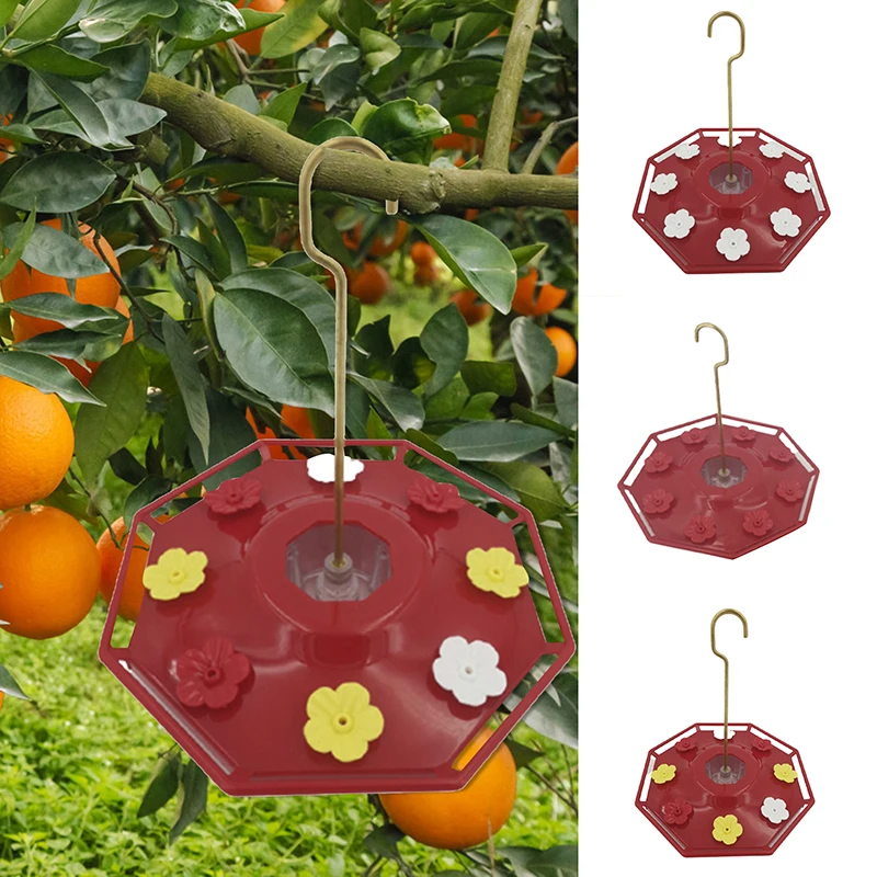 

8-Hole Hummingbird Flowers Shape Handhold Bird Hummingbird Feeder Drinker Plastic Seed Water Replacement Feeding Ports
