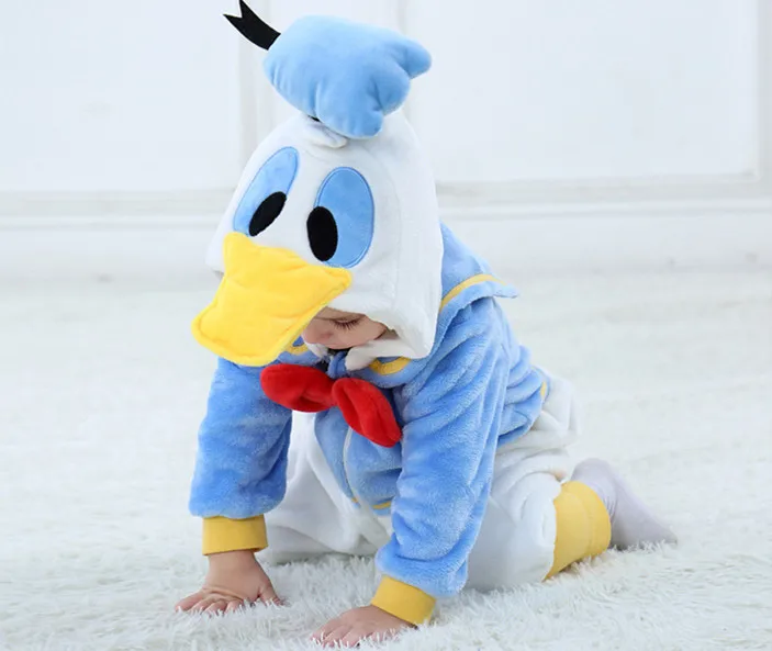 Одежда для маленьких девочек зимние комбинезоны с синим утиным пухом комбинезон