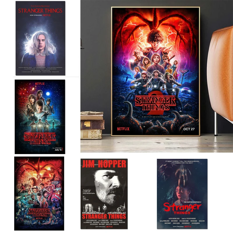 Плакат очень странные дела Сезон 3 персонажи Картина на холсте кино плакаты и
