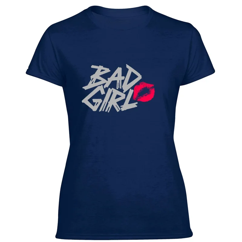 

Printed Bad Girl T Shirt Round Neck Tshirt Big Size 3xl 4xl 5xl Anti-Wrinkle Hiphop Tops