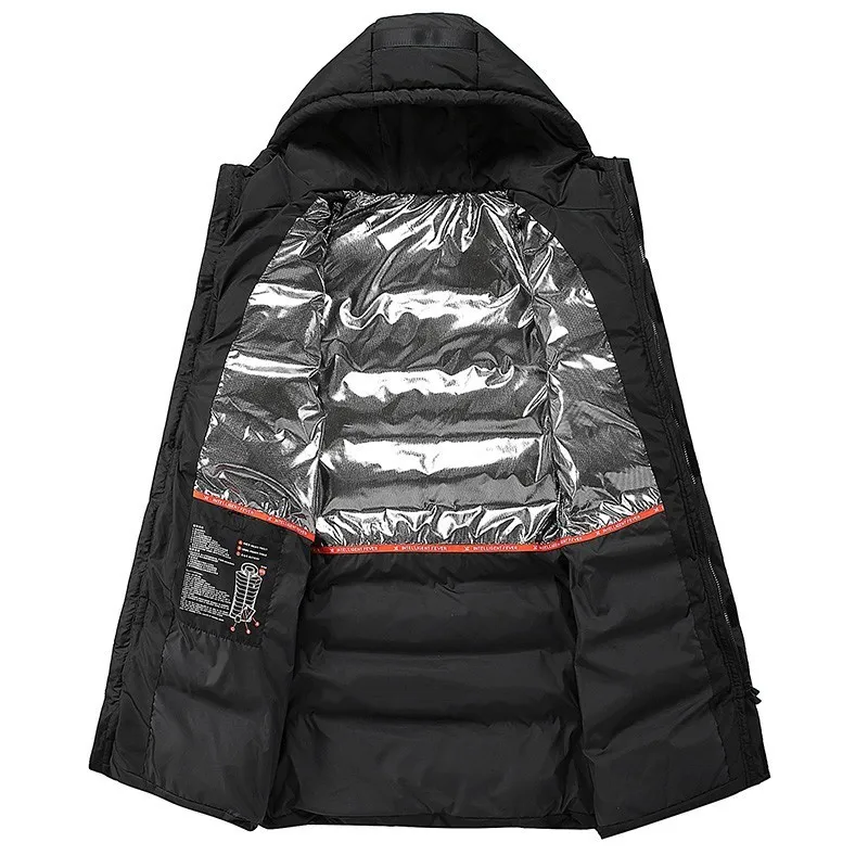 Мужская зимняя куртка пуховик с капюшоном и USB термостатом|Мужские парки| |