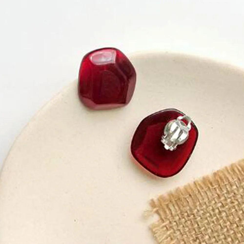 Женские полимерные серьги-клипсы Bing Tu синие желтые красные большие