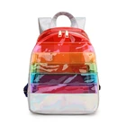Радужный рюкзак для девочек, детский Блестящий Школьный рюкзак, Детский прозрачный рюкзак для книг, Женский Повседневный Рюкзак